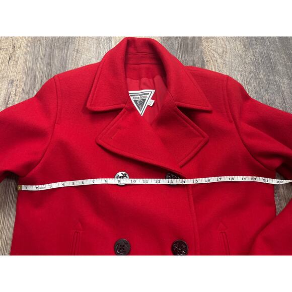 J. Percy for Marvin Richards Red Wool Peacoat Size Medium - Picture 4 of 5